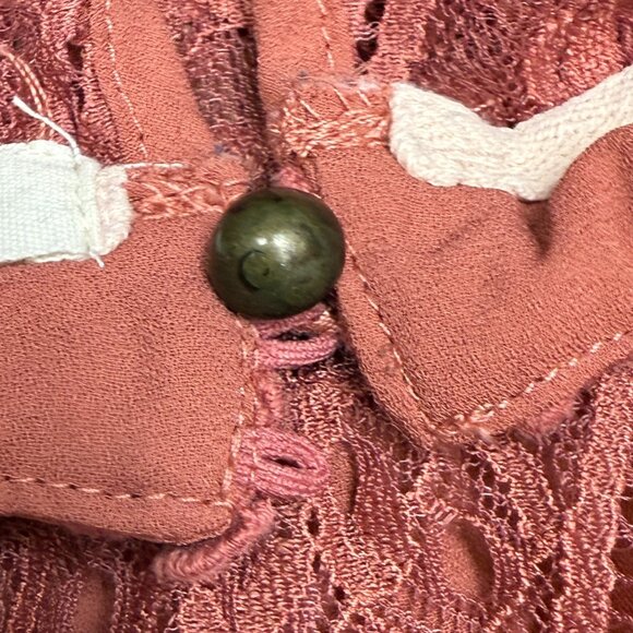 Women's TAYLOR & SAGE Pink Floral Lace Baby Doll Sleeveless Top - Size Large - Picture 8 of 8